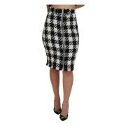 Houndstooth High Waist Pencil Skirt