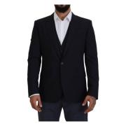 Elegant Navy Martini Blazer Ullblanding