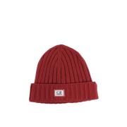 Rød Ull Beanie Lue