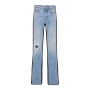 Løstsittende denim og strikk jeans