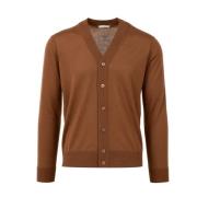 Brun Ull V-Hals Cardigan Genser