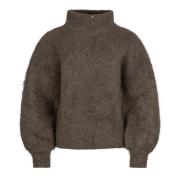 Brun Mohair Half-Zip Sweater