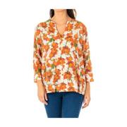 Blomstrete 3/4 Erme Bluse Multifarget