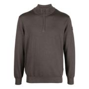 Ull Half-Zip Strikkevarer med Broderi