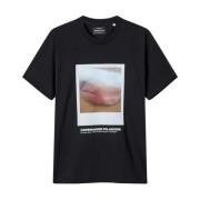 Svart Bomull Jersey Tee med Polaroid Print