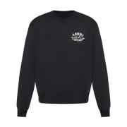 Svart Logo Print Crew Neck Sweater