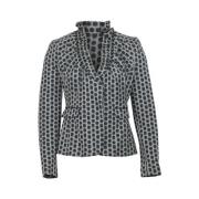 Polka Dot Blazer i Grå Bomull