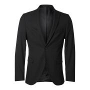 Sort knappet blazer for menn