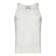 Hvit Ribbet Tank Top