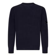 Blå Chenille Crew Neck Sweater