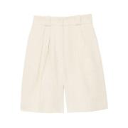 Elegant Ivory Plisserte Sommer Shorts