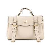 Flettet Håndtak Crossbody Veske i Beige