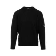 Svart Lamull Crew Neck Genser