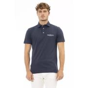 Trendy Blå Polo Shirt med Brodert Logo