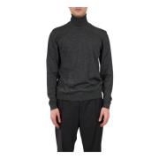 Ribbestrikket ull turtleneck slim fit genser