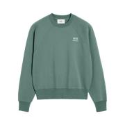 Grønn Logo Print Crew Neck Sweatshirt