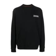 Svart Logo Print Sweatshirt