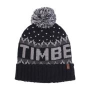 Svart Strikket Pom Pom Beanie Lue