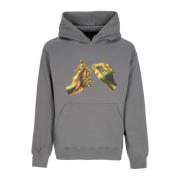 Grå Hoodie med Kengurulomme