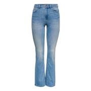 Høy Midje Flare Jeans - Lys Vask