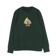 Mørkegrønn Crewneck Sweatshirt Lang Ermer