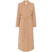 Beige Trench Coat med Belte Detalj