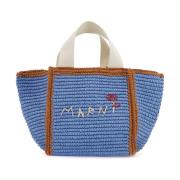 Macramé Strikket Tote Bag med Brodert Logo