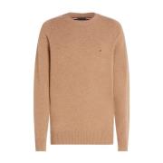 Beige Sweater Lambswool Crewneck