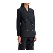 Dobbeltspent ullflanell blazer