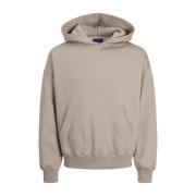 Melange Sweat Hood med frontlomme