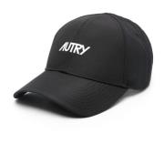 Svart Nylon Unisex Baseballcaps