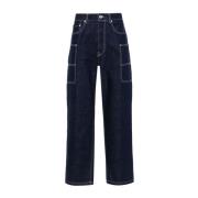 Blå Denim Wide Leg Jeans