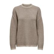 Myk Strikket Mock Neck Pullover Genser