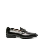 Sort Skinn Avslappet Loafers