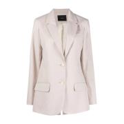 Casual Beige Blazer Bomull Elastan