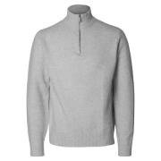 Halv Zip Strikk Pullover Alpakka Ull