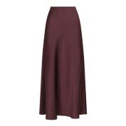 Burgundy Sateen Skjørt - Bias Cut