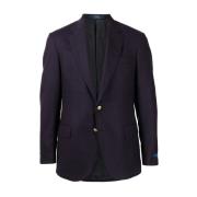 Blå Ull Blazer Casual Stil