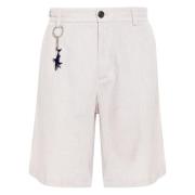 Casual Beige Bomull Lin Shorts