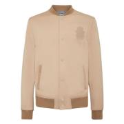 Beige Ull Bomberjakke