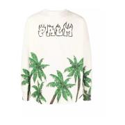 Beige Sweatshirt med Palm Motif