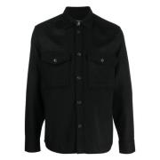 Casual Svart Ullblanding Overshirt