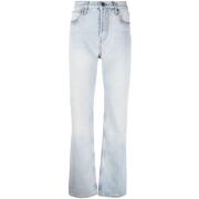 Blå Straight Jeans Casual Stil