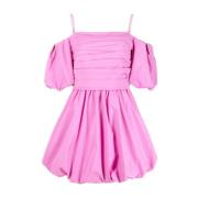 Puff Sleeve Mini Kjole i Rosa