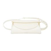 Hvit Skinn Cross Body Veske - Cannolo Mini