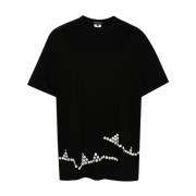 Svart Jersey Crew Neck T-skjorter