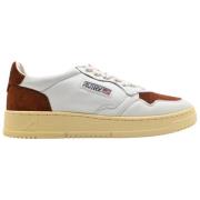 Lave Semsket Skinn Sneakers Hvit/Brun