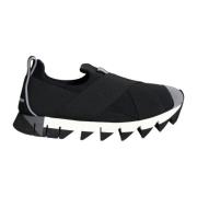 Svart Neopren Lav-Top Sneakers