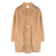 Beige Casual Polyester Coat