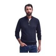 Navy Cotton Half Zip Sweater